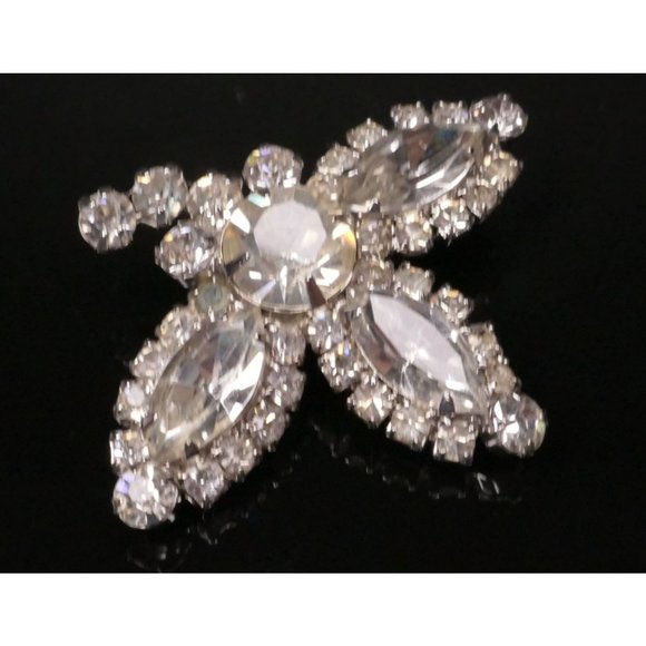 Vintage Signed Lady Ellen Crystal Rhinestone Hair Jewelry Barrette Clip - Picture 4 of 9